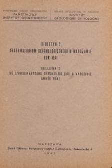 Biuletyn Obserwatorium Sejsmologicznego w Warszawie. Rok 1941 nr 2