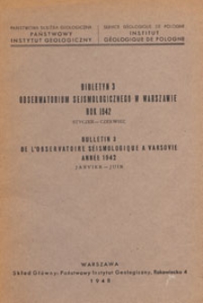 tyn Obserwatorium Sejsmologicznego w Warszawie. Rok 1942 nr 3