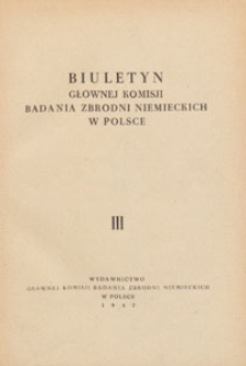 Biuletyn Głównej Komisji Badania Zbrodni Niemieckich w Polsce, 1947 T. 3