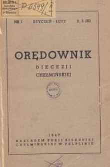 Orędownik Diecezji Chełmińskiej, 1947.01-02 nr 1