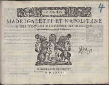 Madrigaletti Et Napolitane A Sei Voci /