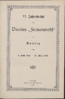 Jahresbericht des Vereins "Frauenwohl" in Danzig