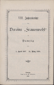 Jahresbericht des Vereins "Frauenwohl" in Danzig