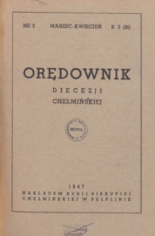 Orędownik Diecezji Chełmińskiej, 1947.03-04 nr 2