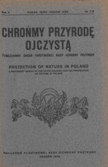 Chrońmy Przyrodę Ojczystą : tymczasowy organ Państwowej Rady Ochrony Przyrody, 1946.07-08 nr 7/8