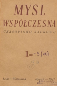 Myśl Wsp&oacute;łczesna : czasopismo naukowe, 1947.01 nr 1