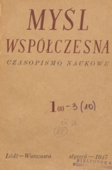 Myśl Współczesna : czasopismo naukowe, 1947.01 nr 1