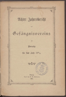 Jahresbericht des Gefängnißvereins zu Danzig 1890-1891