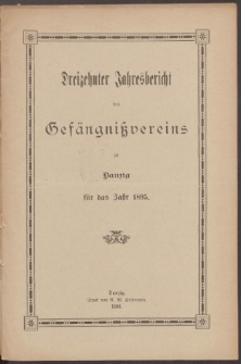 Jahresbericht des Gefängnißvereins zu Danzig 1895