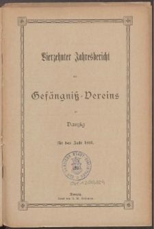 Jahresbericht des Gefängnißvereins zu Danzig 1896