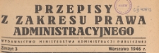 Przepisy z Zakresu Prawa Administracyjnego, 1946 z. 7