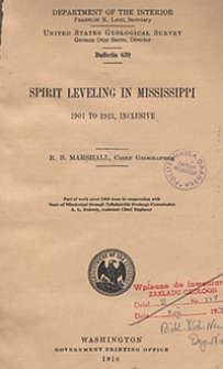 Bulletin 639. Spirit leveling in Mississippi 1901 to 1915, inclusive