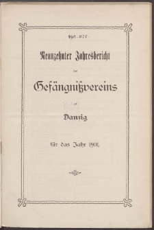 Jahresbericht des Gefängnißvereins zu Danzig 1901