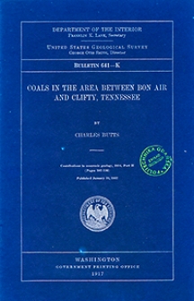 Bulletin 641-K. Coals in the area between Bon Air and Clifty, Tennessee