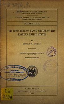 Bulletin 641-L. Oil resources of Black Shales of the eastern United States
