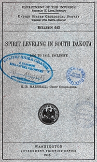 Bulletin 643. Spirit leveling in south Dakota