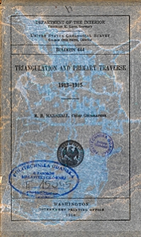 Bulletin 644. Triangulation and primary traverse 1913-1915
