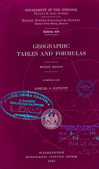 Bulletin 650. Geographic tables and formulas