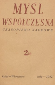 Myśl Współczesna : czasopismo naukowe, 1947.02 nr 2