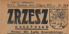 Zrzesz Kasz&euml;bsk&ocirc; : pismo dla Ludu Kaszubskiego, 1933.07.22 nr 20 A