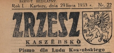 Zrzesz Kaszëbskô : pismo dla Ludu Kaszubskiego, 1933.07.29 nr 22