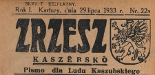 Zrzesz Kaszëbskô : pismo dla Ludu Kaszubskiego, 1933.07.29 nr 22 A