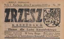 Zrzesz Kaszëbskô : pismo dla Ludu Kaszubskiego, 1933.09.02 nr 29