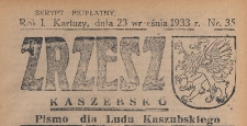 Zrzesz Kaszëbskô : pismo dla Ludu Kaszubskiego, 1933.09.23 nr 35