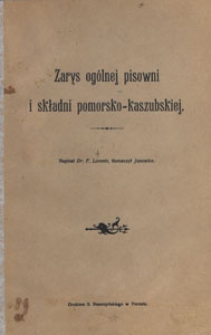 Zarys ogólnej pisowni i składni pomorsko-kaszubskiej