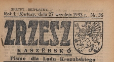 Zrzesz Kasz&euml;bsk&ocirc; : pismo dla Ludu Kaszubskiego, 1933.09.27 nr 36