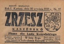 Zrzesz Kaszëbskô : pismo dla Ludu Kaszubskiego, 1933.09.30 nr 37