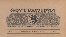 Gryf Kaszubski : pismo dla ludu pomorskiego, 1931.11 nr 2