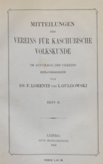 Mitteilungen des Vereins für Kaschubische Volkskunde, Bd. 1 1908 H. 2
