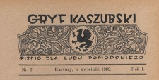 Gryf Kaszubski : pismo dla ludu pomorskiego, 1932.04 nr 7