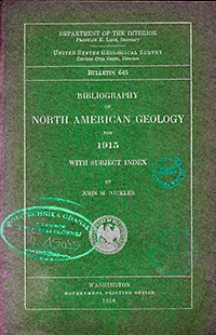 Bulletin 645. Bibliography of North American Geology for 1915 with subject index