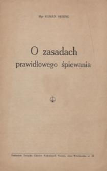 O zasadach prawidłowego śpiewania