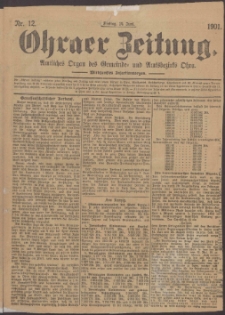 Ohraer Zeitung : amtliches Organ des Gemeinde- und Amtsbezirks Ohra.