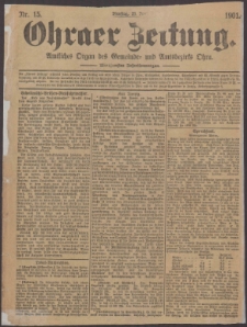 Ohraer Zeitung : amtliches Organ des Gemeinde- und Amtsbezirks Ohra.