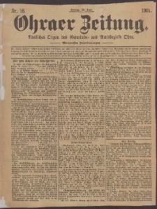 Ohraer Zeitung : amtliches Organ des Gemeinde- und Amtsbezirks Ohra.