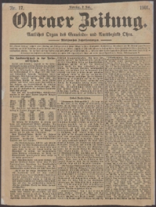 Ohraer Zeitung : amtliches Organ des Gemeinde- und Amtsbezirks Ohra.