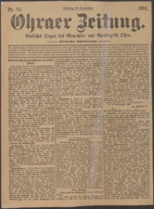 Ohraer Zeitung : amtliches Organ des Gemeinde- und Amtsbezirks Ohra.