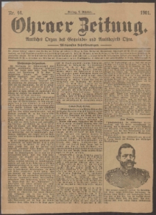 Ohraer Zeitung : amtliches Organ des Gemeinde- und Amtsbezirks Ohra.