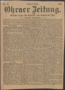 Ohraer Zeitung : amtliches Organ des Gemeinde- und Amtsbezirks Ohra.