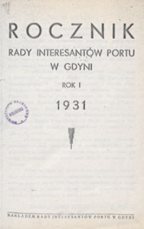 Rocznik Rady Interesantów Portu w Gdyni, 1931