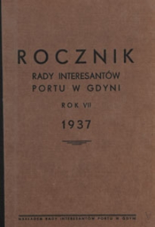 Rocznik Rady Interesantów Portu w Gdyni, 1937