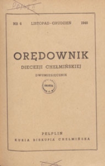 Orędownik Diecezji Chełmińskiej, 1948.11-12 nr 6