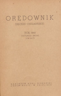 Orędownik Diecezji Chełmińskiej, 1948, spis treści