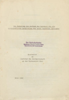 Die Bedeutung des Ausbaus der Weichsel für die wirtschaftliche Entwicklung des neuen deutschen Ostraumes