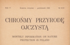 Chrońmy Przyrodę Ojczystą : tymczasowy organ Państwowej Rady Ochrony Przyrody, 1948.09-10 nr 9/10