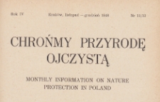 Chrońmy Przyrodę Ojczystą : tymczasowy organ Państwowej Rady Ochrony Przyrody, 1948.11-12 nr 11/12
